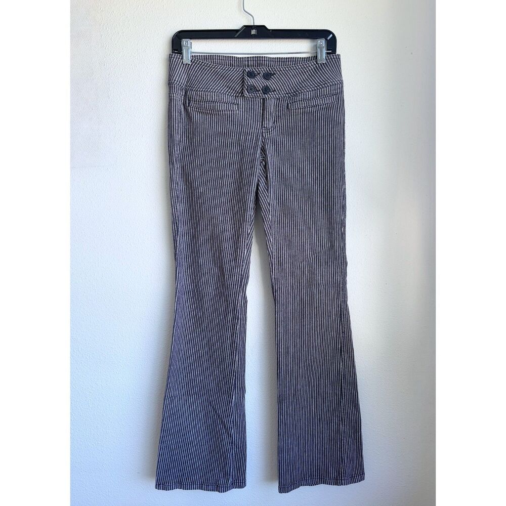 BE BOP Vintage Y2K Low Rise Railroad Stripe Flare Bootcut Striped Pants Womens 5